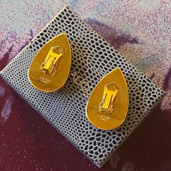 Vintage Lalique Crystal Earrings - Picture 10 of 12